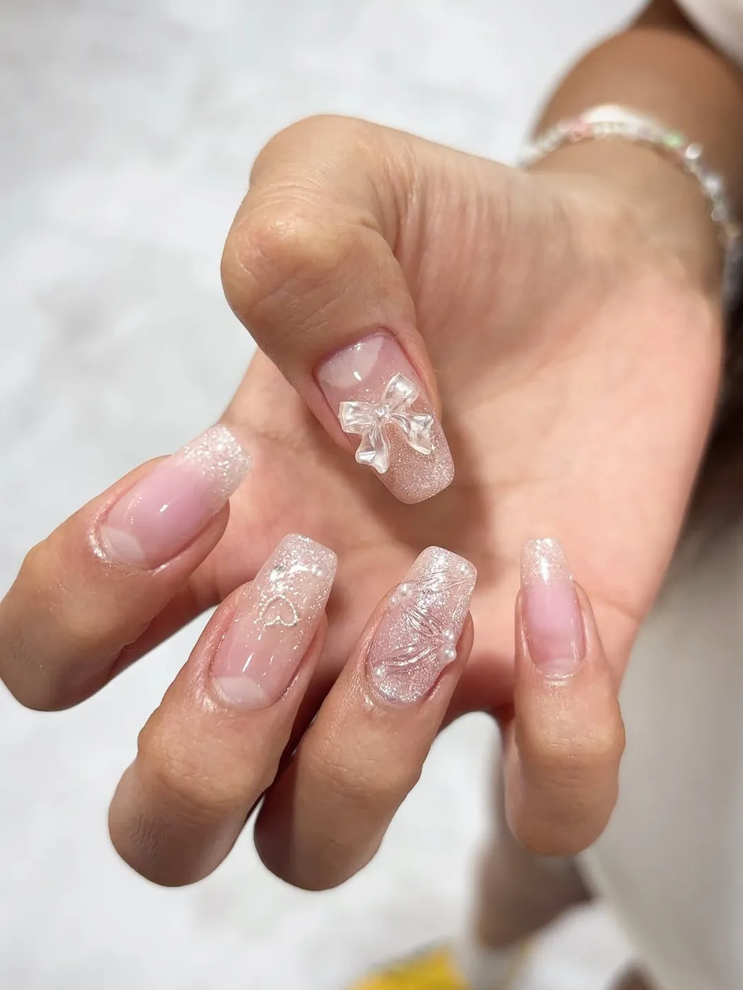 クリアナチュラルの長さ出しネイル · ジアネイル 明洞